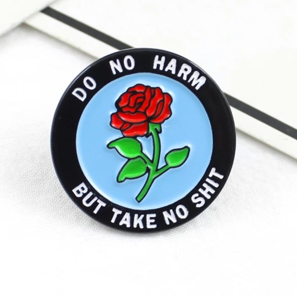Do No Harm Sassy Funny Nurse Healthcare Doctor Pin Floral Rose Brooch - Picture 2 of 10